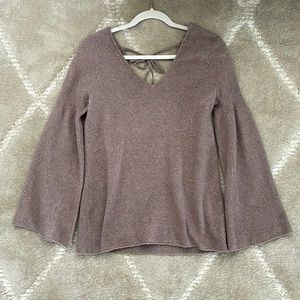 Hinge Bell Sleeve Open Back Sweater